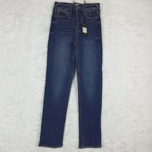Serra Retreat Womens‎ Jeans Straight Leg Blue Denim Dark Wash High Rise 0 New